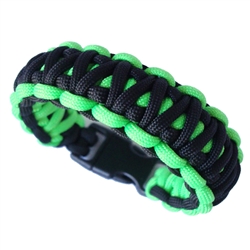 550 Paracord Survival Bracelet Cobra Black/Knights Camping Military Tactical 